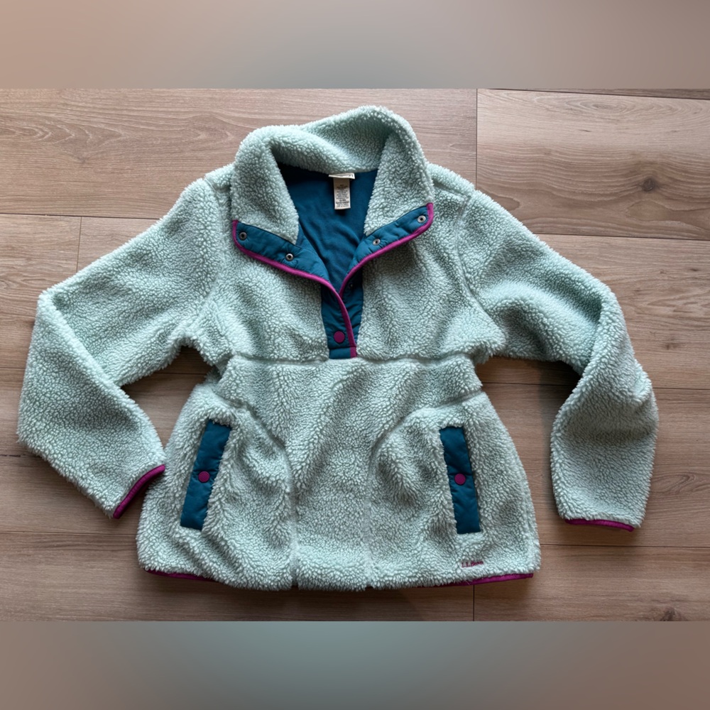Llbean L.L. Bean Sherpa Pullover Women’s Large Bl… - image 3